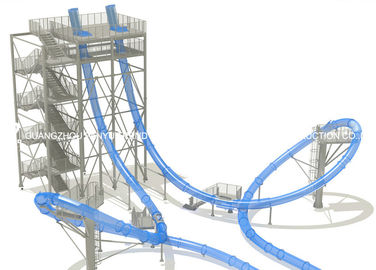 Wagen Sie magische Schleifenfiberglaswasserrutsche für besonders angefertigten Wasserparkspiele die im Freien/