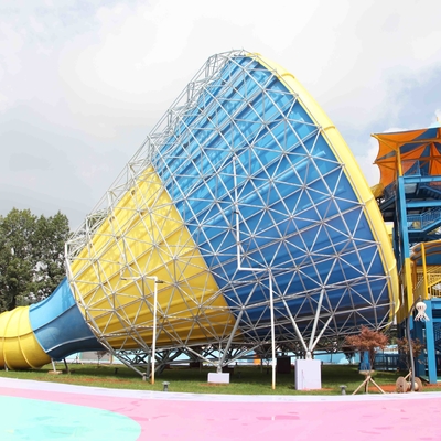 Plattform-Höhe der buntes äußeres Fiberglas-erwachsene Wasserrutsche-14.6m im themenorientierten Park