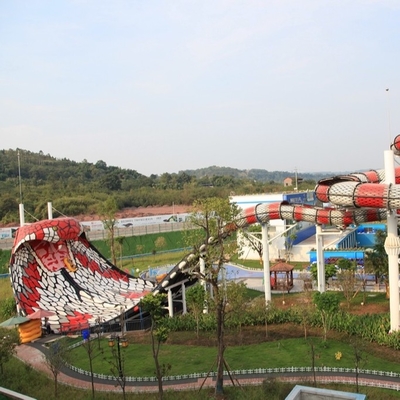 Erwachsene Fiberglas-Wasserrutsche galvanisiertes Kohlenstoffstahl-Rahmen-Königskobra-Dia für Wasser-Park