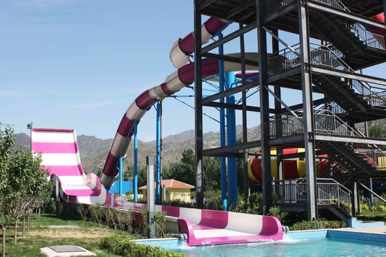 Kundenspezifische Wasserrutsche im Freien, Vergnügungspark-Bumerang-Aqua-Dia für 2 Menschen