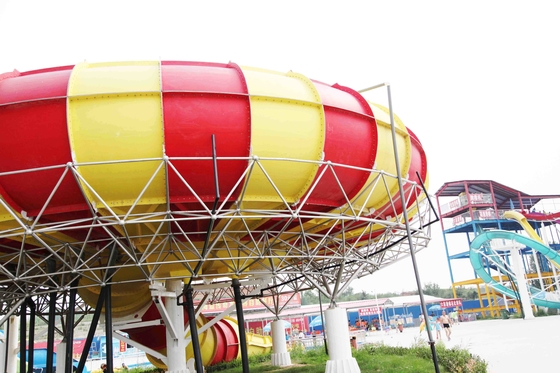 16m Raum-Schüssel-Wasserrutsche Rotes/Gelb-Aqua-Park-Bau