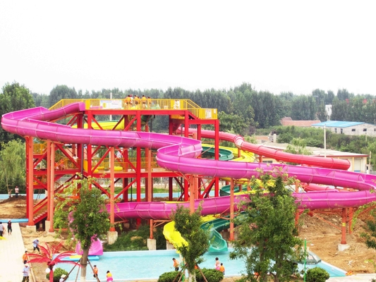 Weißes Farbaqua-Park-Dia, Höhe der Familien-Spiel-Innenfiberglas-Wasserrutsche-6m für Wasser-Park