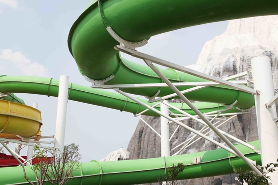 Grüne große Handelspool-Wasserrutsche für Freizeitpark-/Hinterhof-Wasserrutsche scherzen