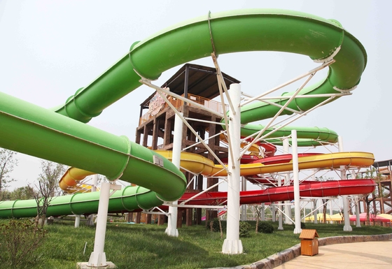 Grüne große Handelspool-Wasserrutsche für Freizeitpark-/Hinterhof-Wasserrutsche scherzen