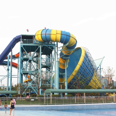 Rote/Gelb-/Grün-Fiberglas-Wasserrutsche für Spielplatz im Freien