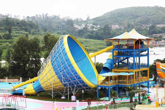 Kundengebundene Fiberglas-Wasserrutsche für Familien-/Aqua-Spiel-Wasser parken