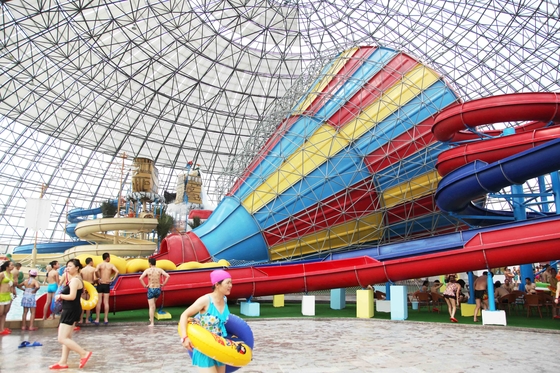 Erwachsene Personen der Fiberglas-Wasserrutsche-16m der Höhen-4/Bodenfläche der Zeit-42*60m für Wasser-Park