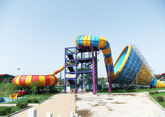 Kundengebundenes Fiberglas-Pool-Dia/Superplattform-Höhe der tornado-Wasserrutsche-14.6m