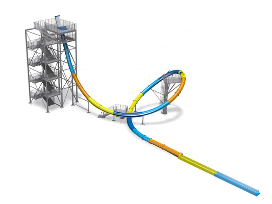 Aqua LoopBody-Dia-Aqua-Park-Fiberglas-Wasserrutsche, Plattform-Höhe 16m