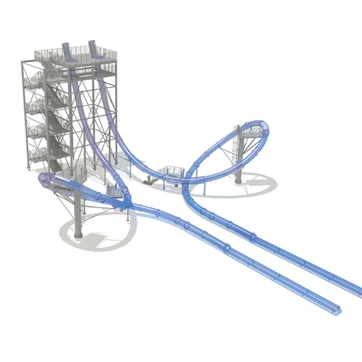 Aqua LoopBody-Dia-Aqua-Park-Fiberglas-Wasserrutsche, Plattform-Höhe 16m