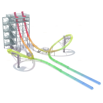 Geschwindigkeits-Aqua-Schleifen-/Körper-Dia-Aqua-Park-Fiberglas-Wasserrutsche, Plattform-Höhe 16m für Wasser-Park