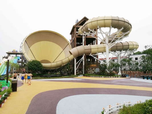 Tornado-Fiberglas-Handelsfamilien-Wasserrutsche für Wasser-Park, 42*70m Bodenfläche