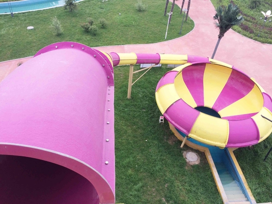 Kundengebundene aufregende Aqua-Park-Fiberglas-Wasserrutsche rot/Gelb/Grün
