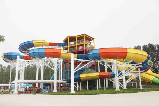 Galvanisierte Wasser-Park-große Wasserrutsche der Kohlenstoffstahl-kundenspezifischer Wasserrutsche-FPR