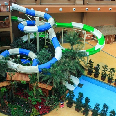 Kundengebundene Farbspiralen-Fiberglas-Wasserrutsche galvanisierten Kohlenstoffstahl-Rahmen