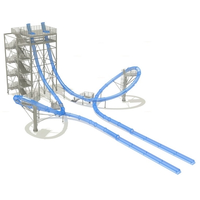 Abenteuer-schieben magische Schleifen-Fiberglas-Wasserrutsche für Wasser-Park-Spiele im Freien/Körper
