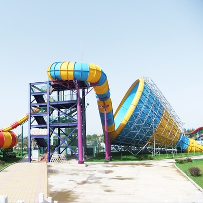 Kundenspezifische Fiberglas-Tornado-Wasserrutsche im Freien für Erwachsene, 14.6m Plattform-Höhe
