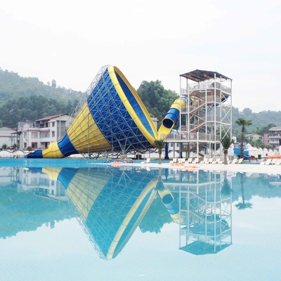 Kundenspezifische Fiberglas-Tornado-Wasserrutsche im Freien für Erwachsene, 14.6m Plattform-Höhe