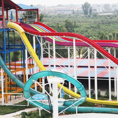 Kundengebundene aufregende Aqua-Park-Fiberglas-Wasserrutsche, Plattform-Höhe 16m für Erwachsene