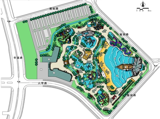 Wasser-Freizeitpark-im Freien Begriffsentwurf/fertigte Entwurf für Wasser-Park besonders an