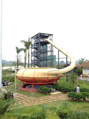 Rote/Raum-Schüssel-Wasserrutsche der Gelb-Aqua-Park-Ausrüstungs-16m für Wasser-Park