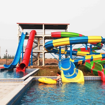 Spiralen-Wasserrutsche des Edelstahl-Befestiger-FRP/Fiberglas-Wasserrutsche