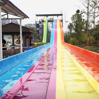 Kühle enorme Spaß-Regenbogen-Wasserrutsche mit kundenspezifischen Wegen der Längen-4