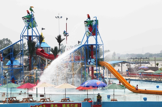 Wechselwirkender Aqua-Park-Spiel-Wasser-Haus-zum Spaß Freizeitpark/Fiberglas schiebt