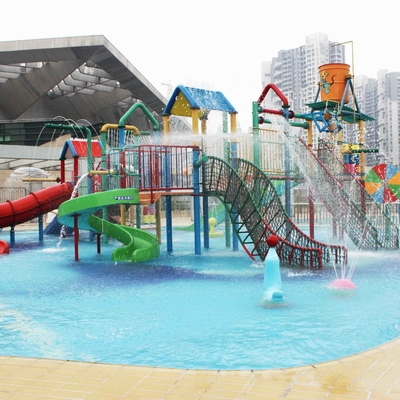 Handelsfiberglas-Wasserrutsche-Aqua-Spielplatz des wechselwirkenden Wasser-Hauses
