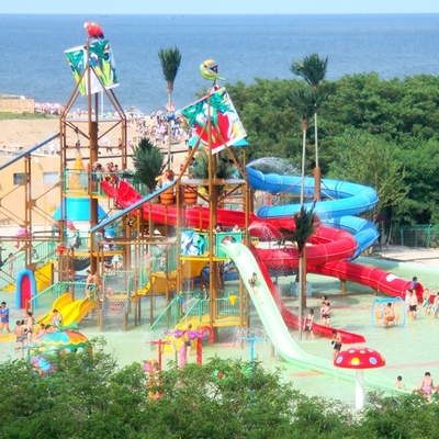 Fiberglas-Aqua-Spielplatzgeräte-großes Wasser-Haus für Familien-Spaß-Gewohnheit