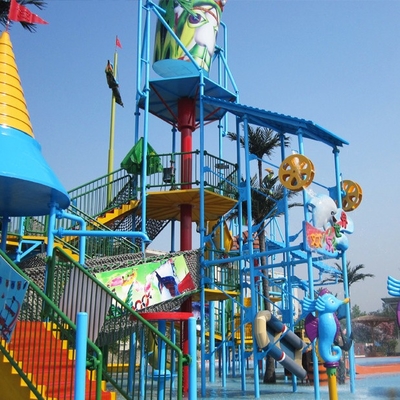 Fiberglas-Aqua-Spielplatzgeräte-großes Wasser-Haus für Familien-Spaß-Gewohnheit