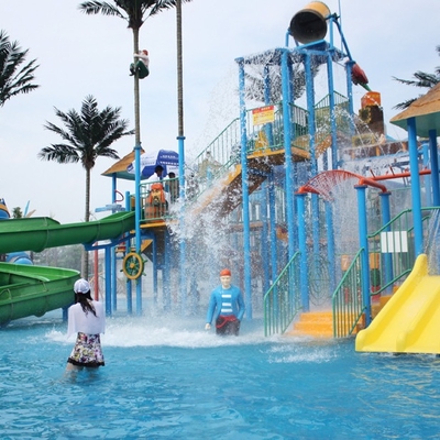 Elternteil-Kindthema-großes Aqua-Spielplatz-Fiberglas-Wasser-Haus für Vergnügungspark
