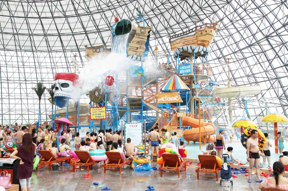 Wasser-Vergnügungspark-kundenspezifische Wasserrutsche-Kombination im Freien für Hotel/Wasser-Haus