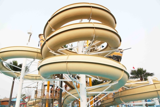 Buntes Wasser im Freien parkt mit Fiberglas-Wasserrutsche 29 x 27m dem Raum