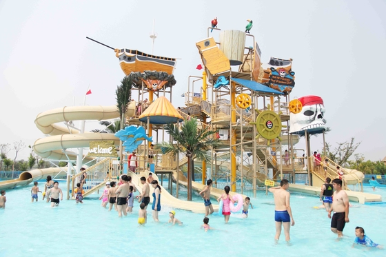 Riese kundengebundene Wasser-Spielplatzgeräte für Aqua-Freizeitpark-Fiberglas-Wasserrutsche