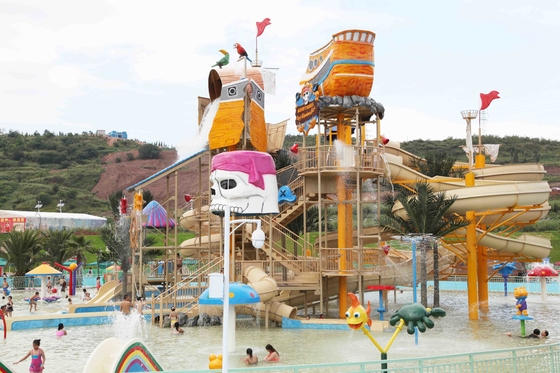 Fiberglas-Aqua-Spielplatzgeräte kundengebundenes großes Wasser-Haus für Familien-Spaß