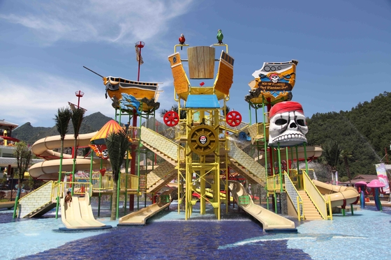 Lustige Aqua-Spielplatz-Spaß-Wasserrutsche-Kombination mit größten Wasserrutschen für Familie