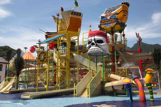 Große Wasser-Haus-Aqua-Spielplatzgeräte-Stahlwasserspiel-Strukturen