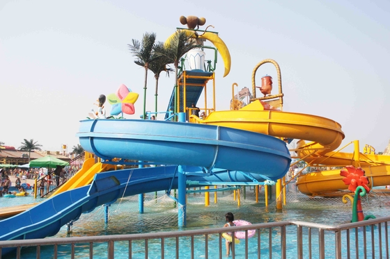 Sommer-Aqua-Spielplatz-Park-Spiel-Fiberglas-Wasserrutsche im Freien für Freizeitpark