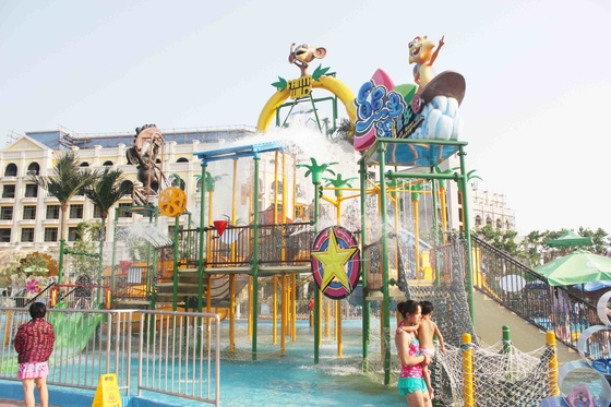 Sich hin- und herbewegende großes Aqua-Spielplatz-Thema-Hotel-Wasser-Park-Fiberglas-Ausrüstung im Freien