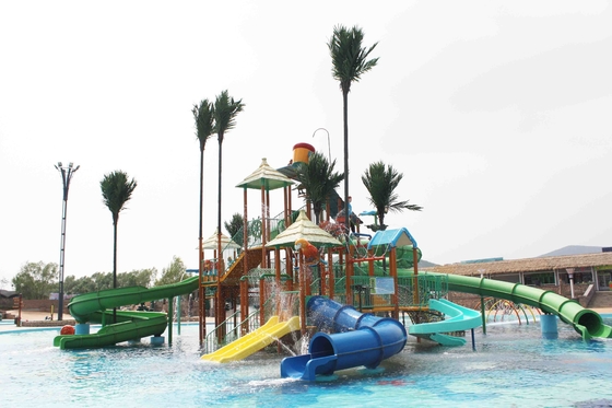 Familien-fertigte Handelsaqua-Spielplatz-Fiberglas mit Wasser-Park-Dias/Wasser-Park Equipemnt besonders an