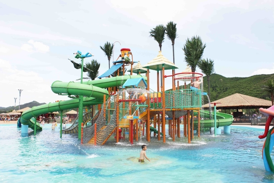 Familien-fertigte Handelsaqua-Spielplatz-Fiberglas mit Wasser-Park-Dias/Wasser-Park Equipemnt besonders an