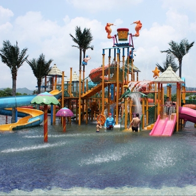 Kundenspezifische Fiberglas-Wasser-Park-Ausrüstungen, Gaint-Aqua-Pool-Spielplatz für Wasser-Park
