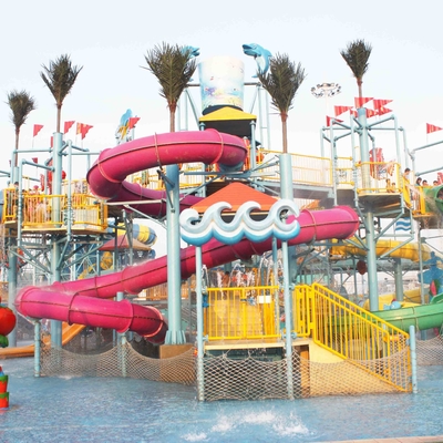 Kundenspezifische Fiberglas-Wasser-Park-Ausrüstungen, Gaint-Aqua-Pool-Spielplatz für Wasser-Park