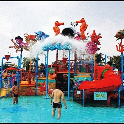 Wasser-Park-Ausrüstungen, das Wasser-Spielplatz der Kinder für 50 Reiter 17,5 * 11 * 7m