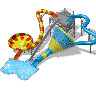 Aqua-Park-Ausrüstung im Freien mit Super Bowl-Dia-bunten Wasserrutschen