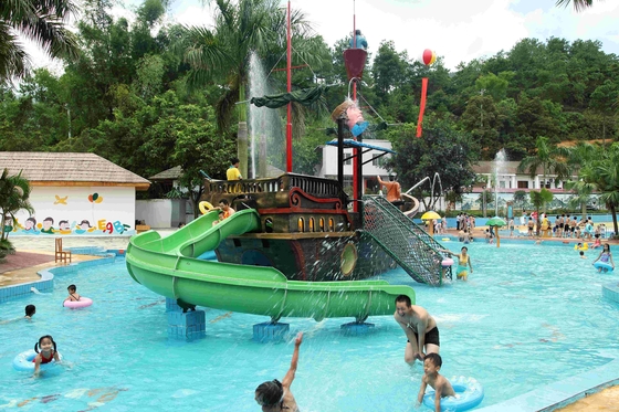 Kundengebundenes Aqua-Park-Ausrüstungs-Fiberglas-Piraten-Schiff, Spielplatz-Sätze im Freien