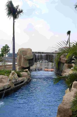 Fiberglass (FRP) Lazy River with 1.0m Water Depth and Hot-dip Galvanized Steel Support Structure for Water Parks