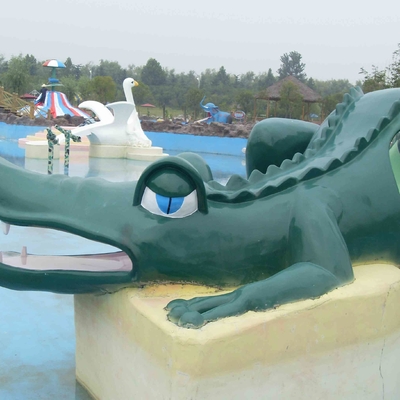 Kleines Fiberglas-Wasser-Pool schiebt für Kinder, Wasser-Park-Ausrüstungs-Krokodil-Dia