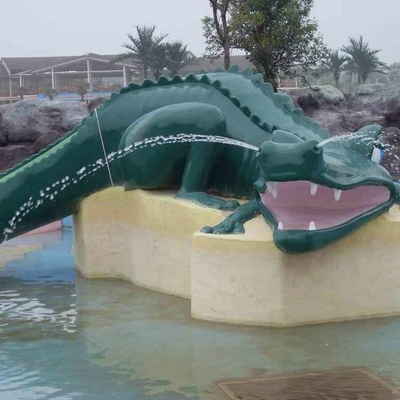 Kleines Fiberglas-Wasser-Pool schiebt für Kinder, Wasser-Park-Ausrüstungs-Krokodil-Dia